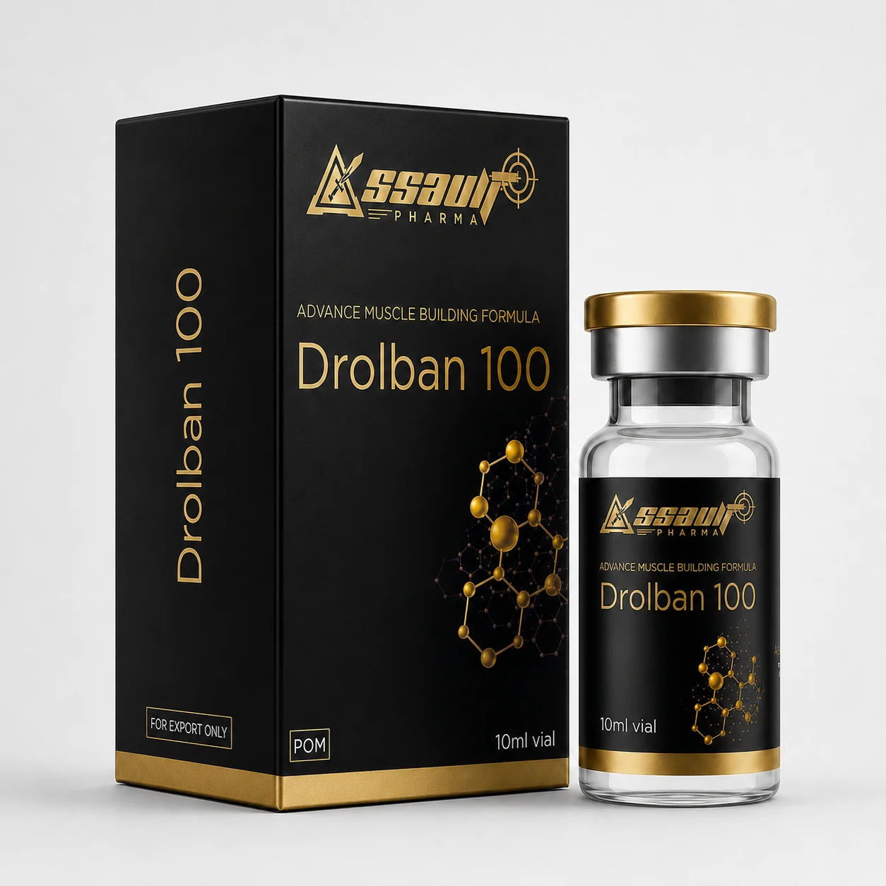 Drolban 100 injectable product packaging
